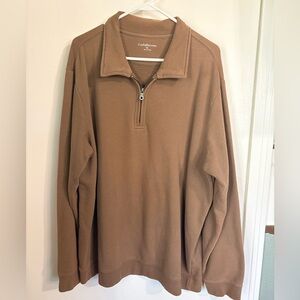 Croft & Barrow Mens XL Quarter Zip Pullover Brown Fleece Sweater